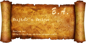 Bujtás Anina névjegykártya